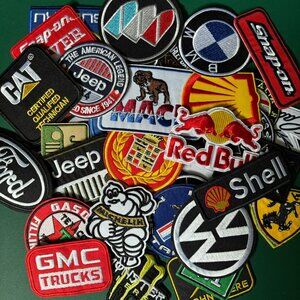 44 Vintage Auto Racing Trucks Brand Patches Embroidered Motorcycle Collectible